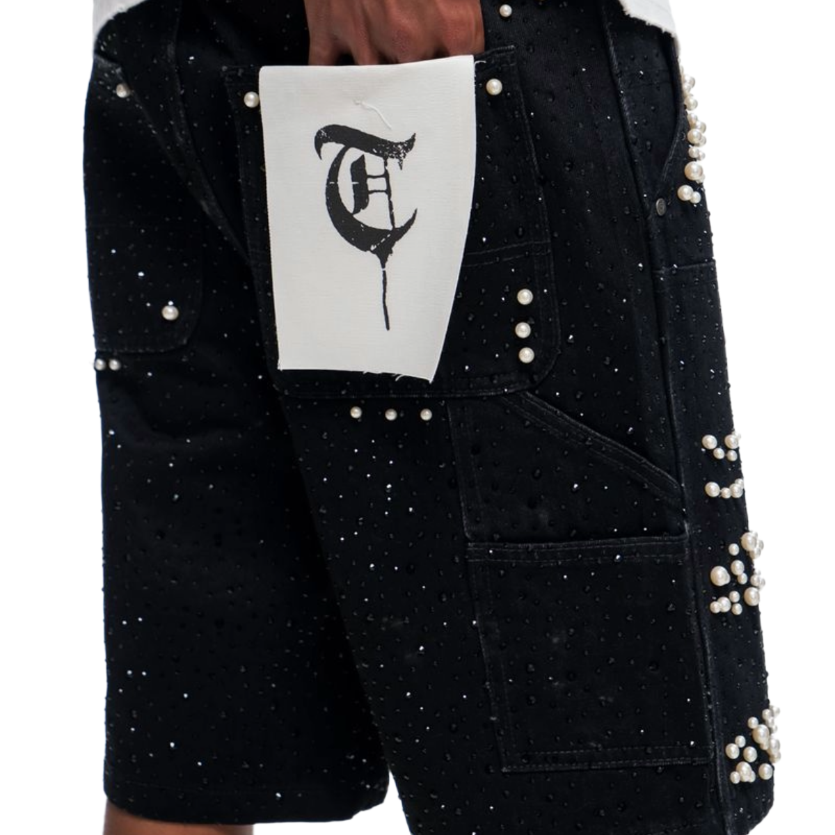 TRNCHS 'ARMOR' DENIM SHORTS (BLK)