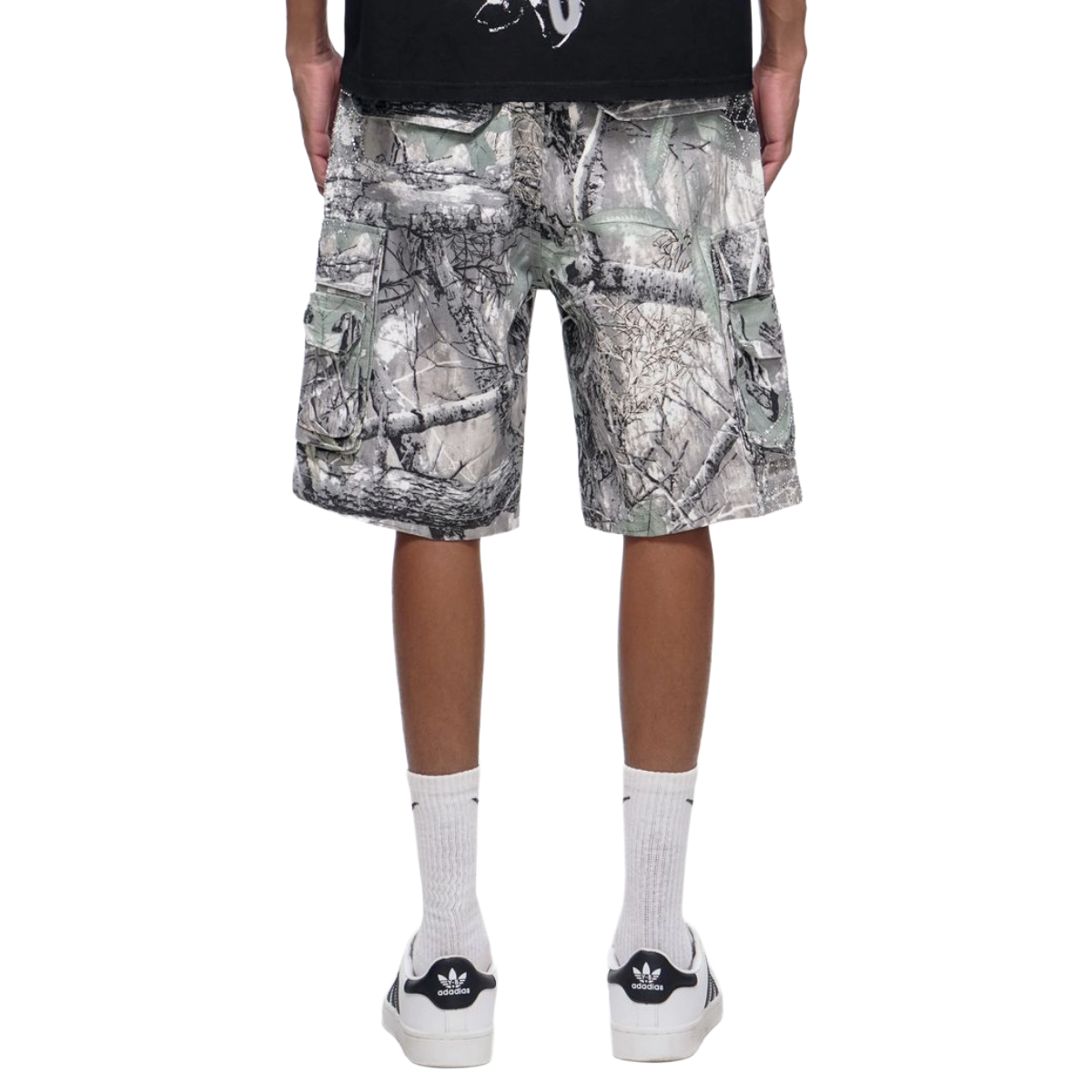 TRNCHS 'ABANDON' DENIM SHORTS (GRAY CAMO)