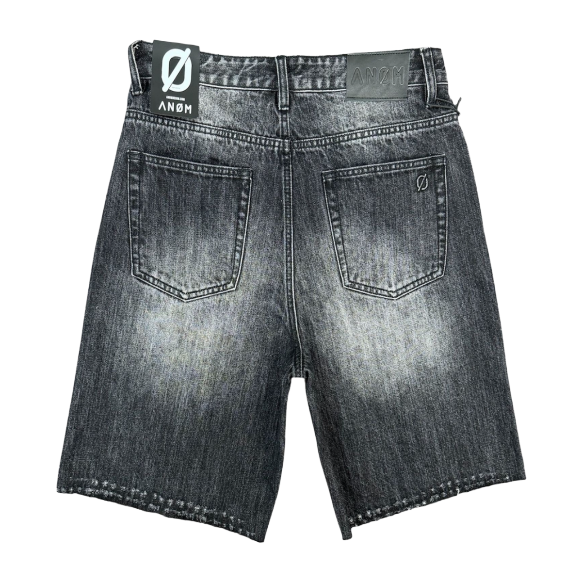 ANOM 'FRAME' WASHED DENIM SHORTS (BLK)
