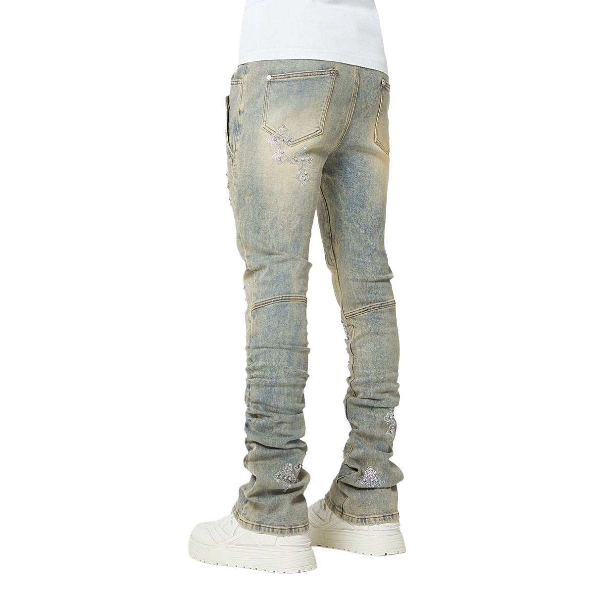 GUAPI 'FADED CROSS' STACKED DENIM (LT BLUE WASH)
