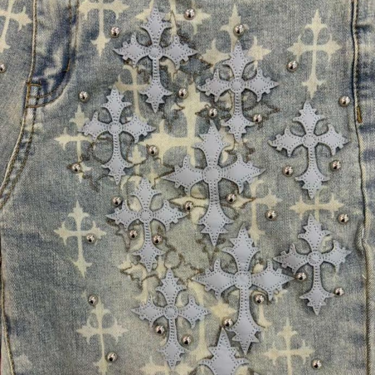 WAIMEA 'CROSS' WASHED DENIM SHORTS (VTG BLUE)