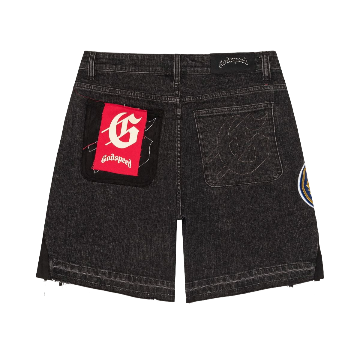 GODSPEED 'PATCHWORK V2' DENIM SHORTS (BLK)