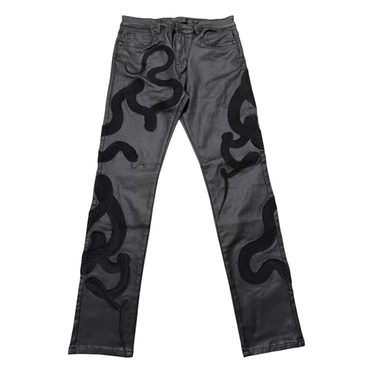 WAIMEA 'SNAKE' SLIM FIT DENIM (JET BLK)