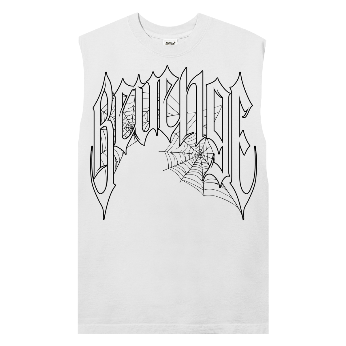 REVENGE 'WEB CROSS' SLEEVELESS (WHT/BLK)