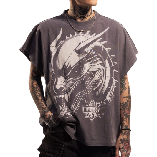 WRATHBOY 'KILL YOUR DEMONS' SLEEVELESS TEE (GREY)