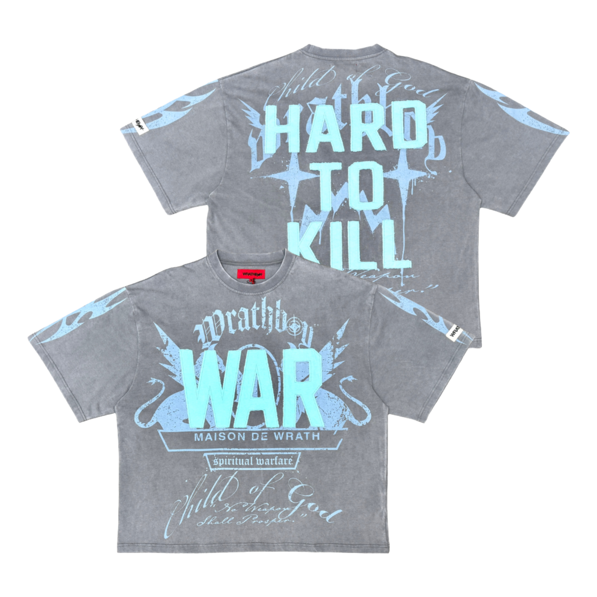 WRATHBOY 'SPIRITUAL WARFARE' SS TEE (GREY)