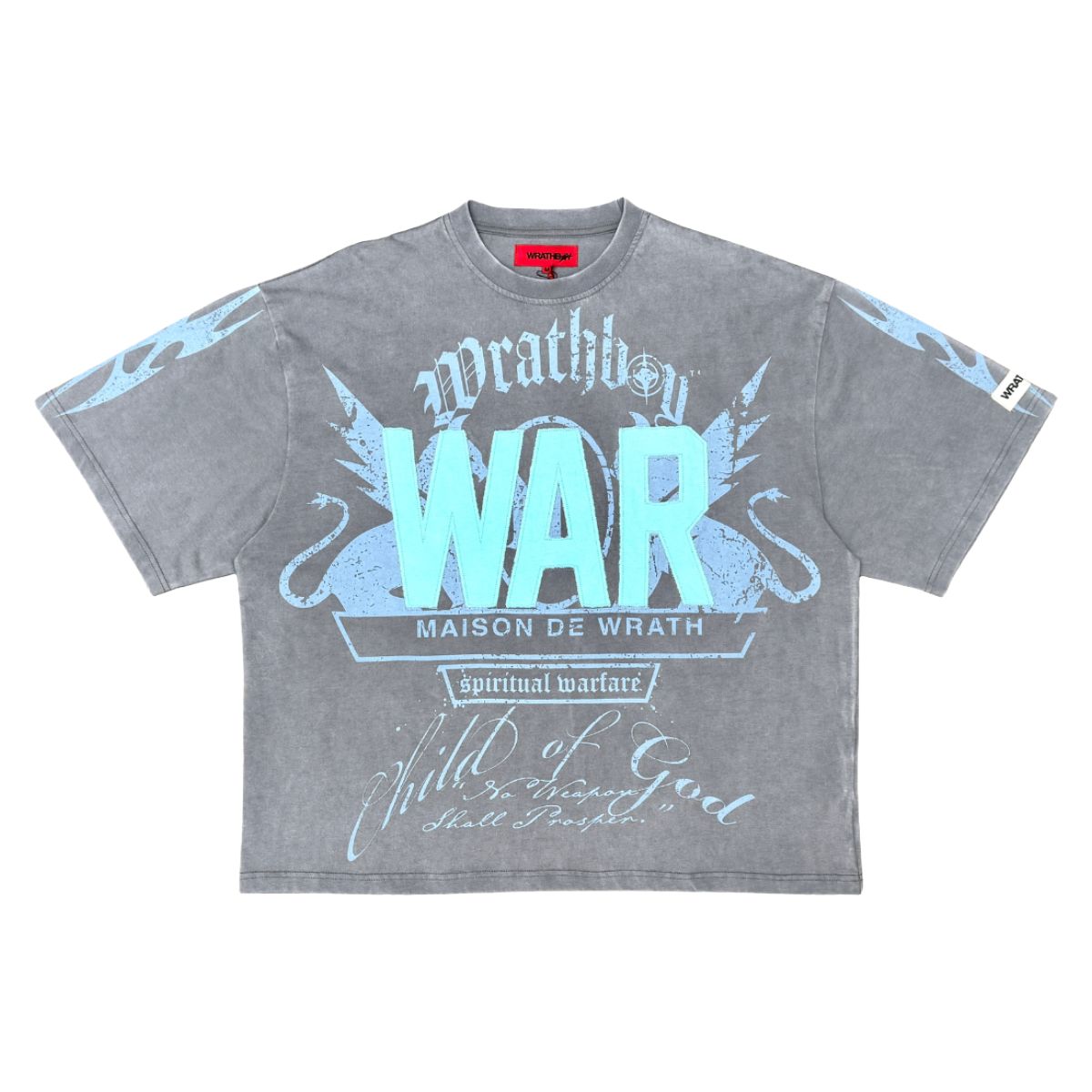 WRATHBOY 'SPIRITUAL WARFARE' SS TEE (GREY)