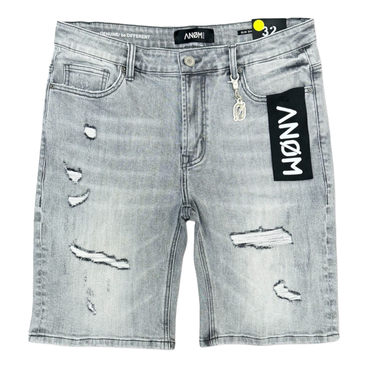 ANOM "STRIKER" DENIM SHORTS (SNOW GRAY)
