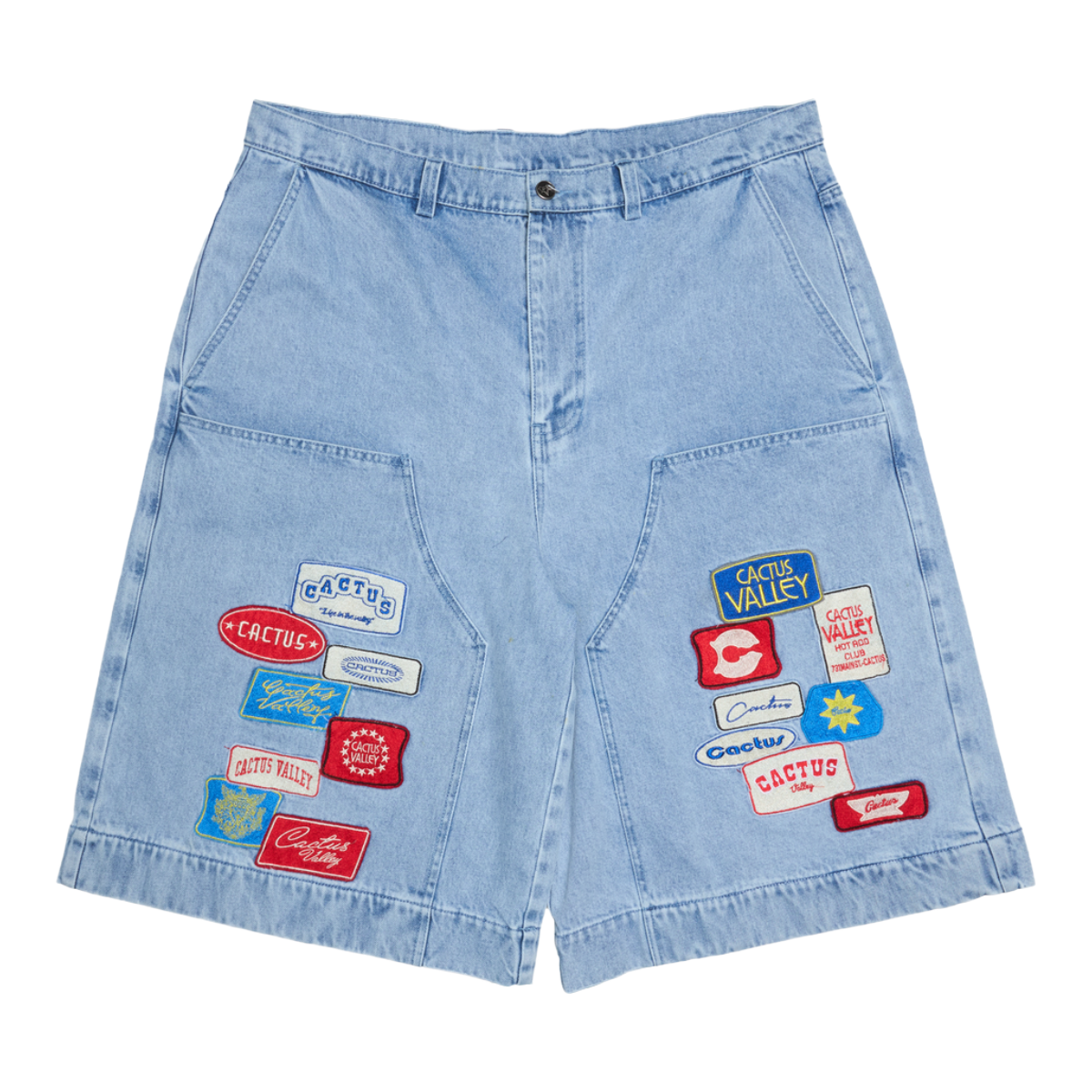 AZVA 'ROADSIDE' DENIM SHORTS (BLUE)