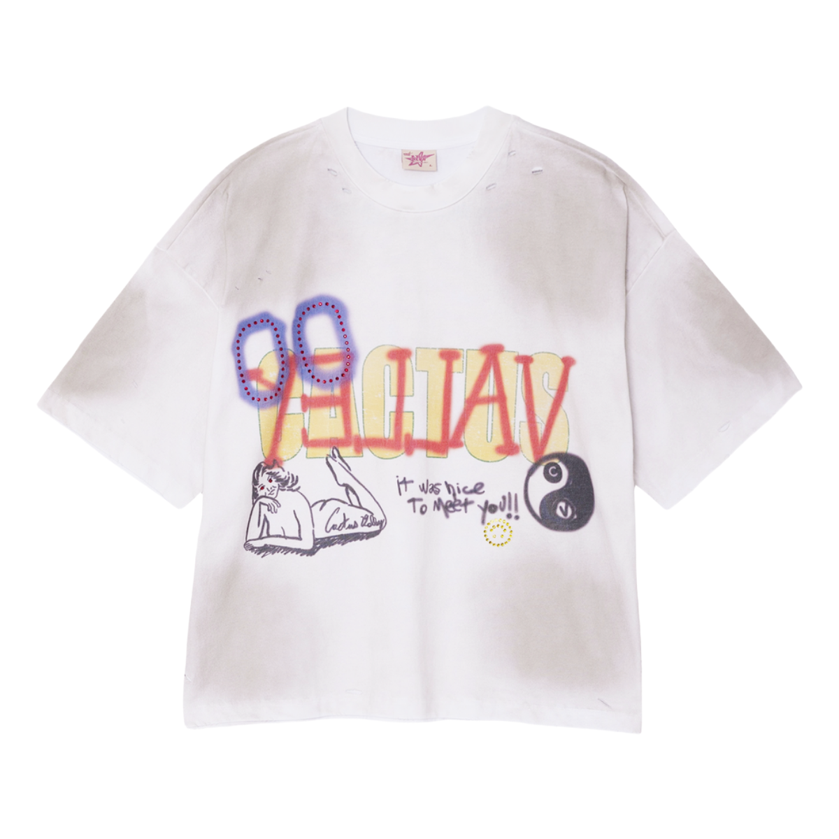 AZVA 'CACTUS GRAFFITI' SS TEE (DRTY WHT)