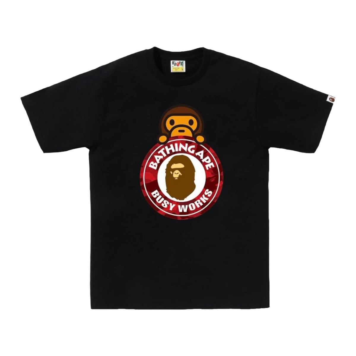 BAPE 'BUSY WORKS' SS TEE (BLK)