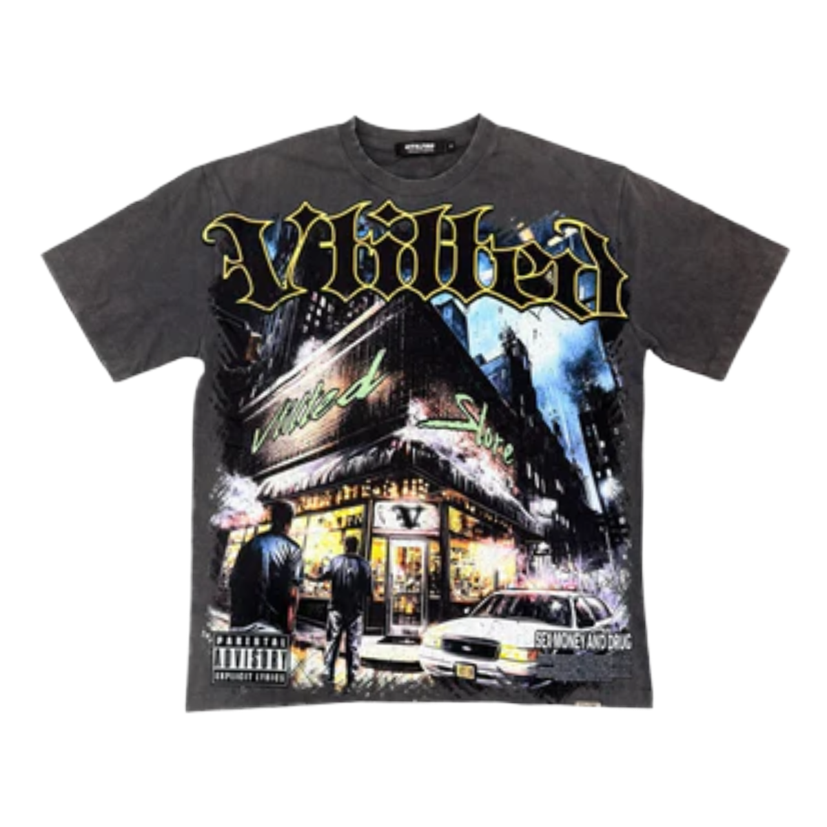 VTILTED "BLACKOUT" SS TEE (GREY WASH)