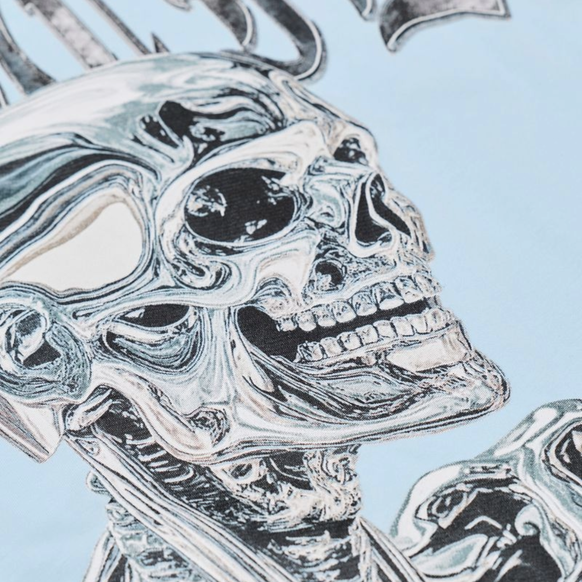 XHOSTILE "CHROME SKELETON" SS TEE (SKY BLUE)