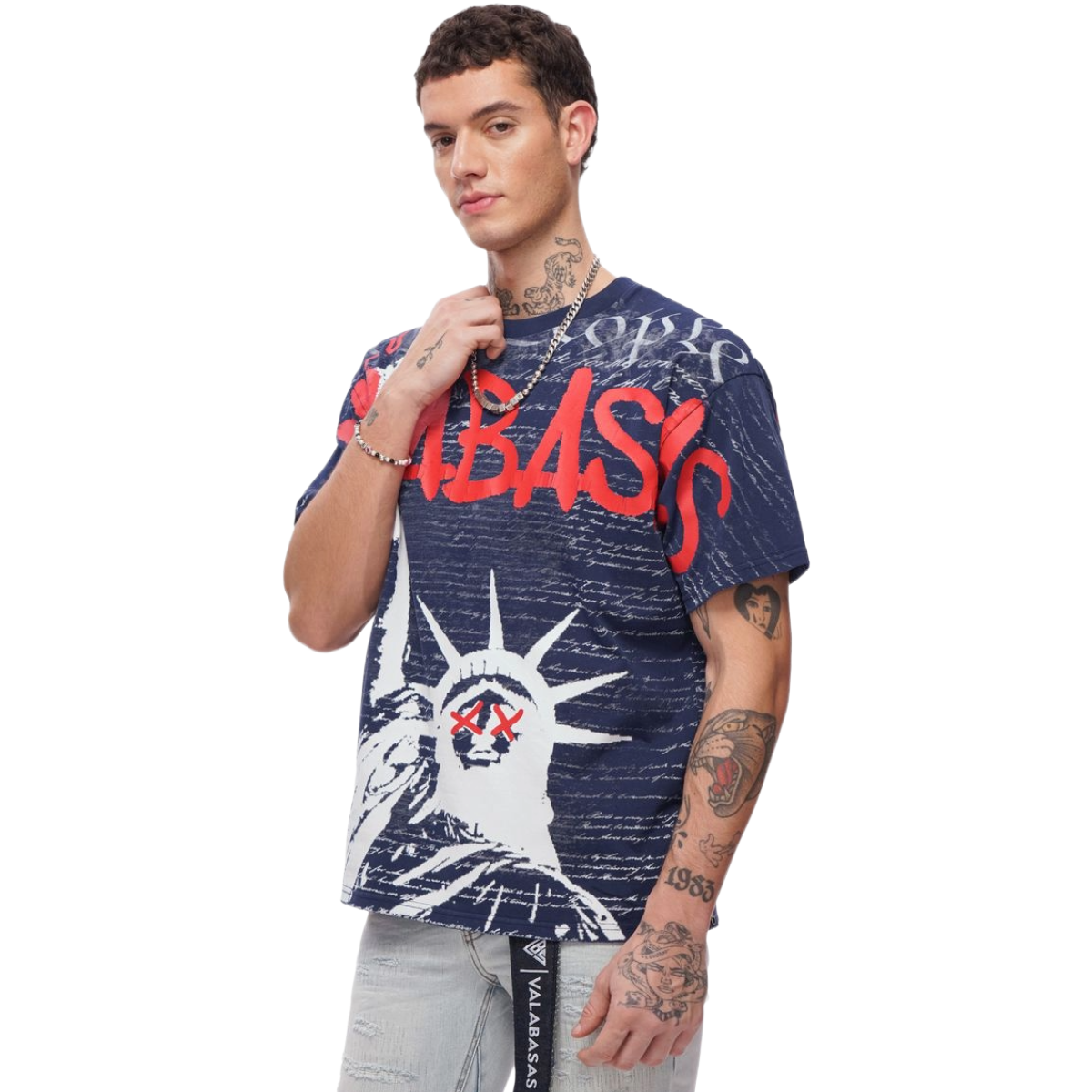VALABASAS "FREEDOM" SS TEE (NAVY)