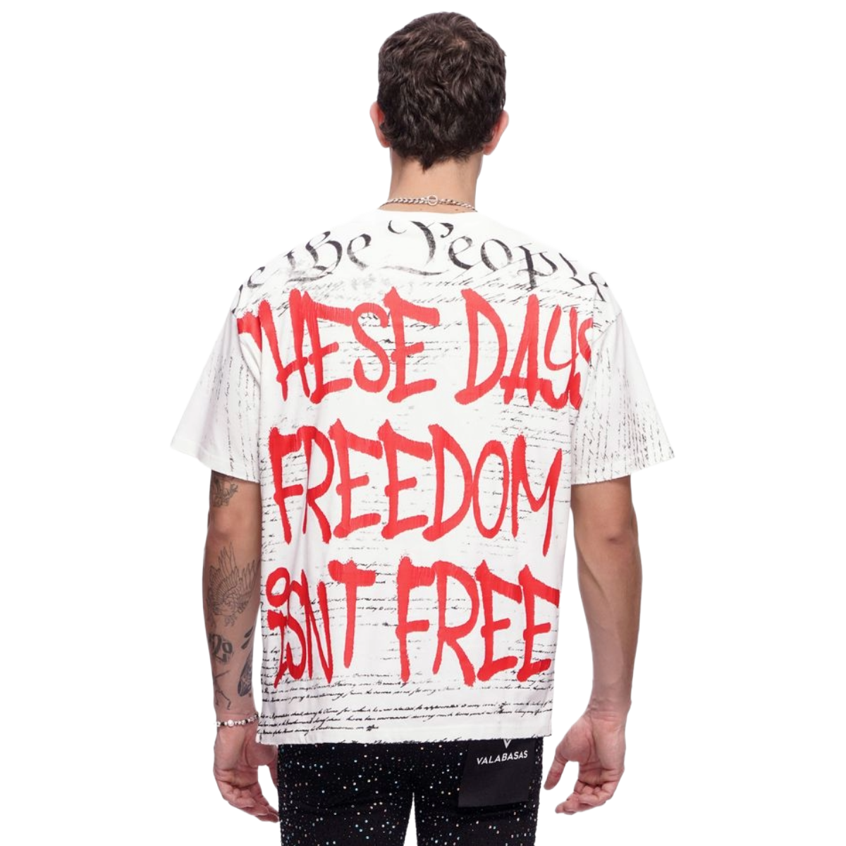 VALABASAS "FREEDOM" SS TEE (WHT)