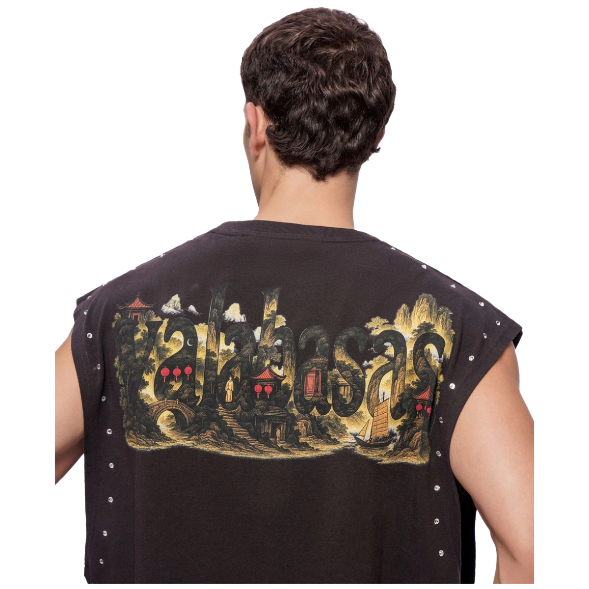 VALABASAS "EMBER GLYPH" CUT OFF TEE (BLK WASH)