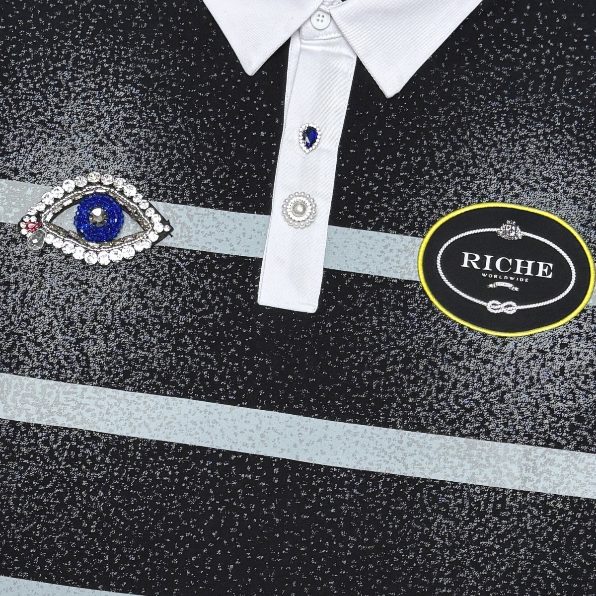 VR "LOGO RUGBY" SS POLO (BLK)