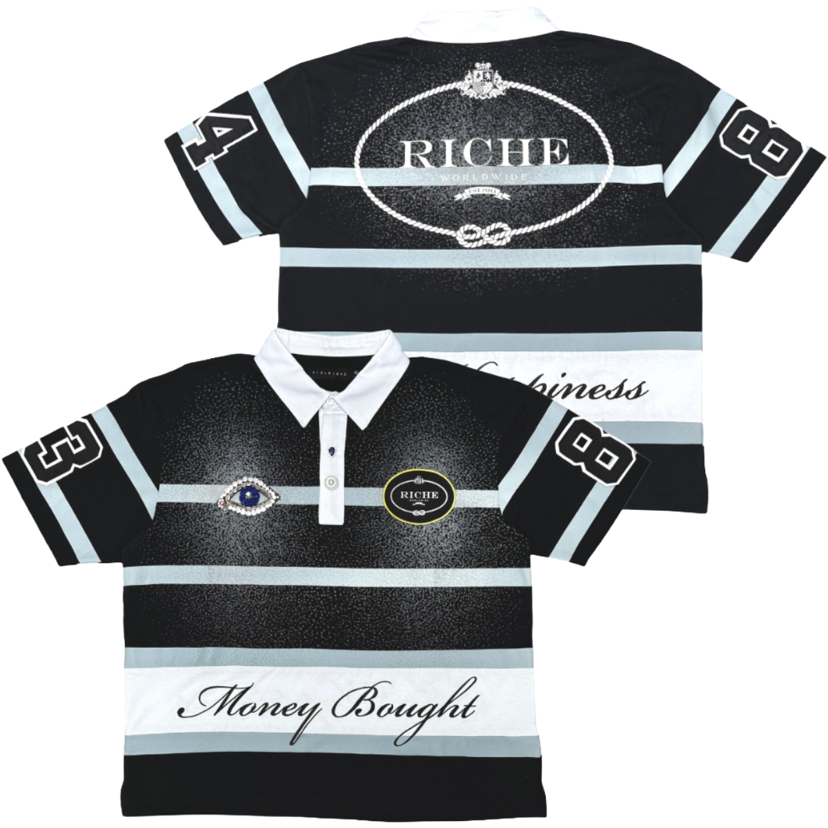 VR "LOGO RUGBY" SS POLO (BLK)