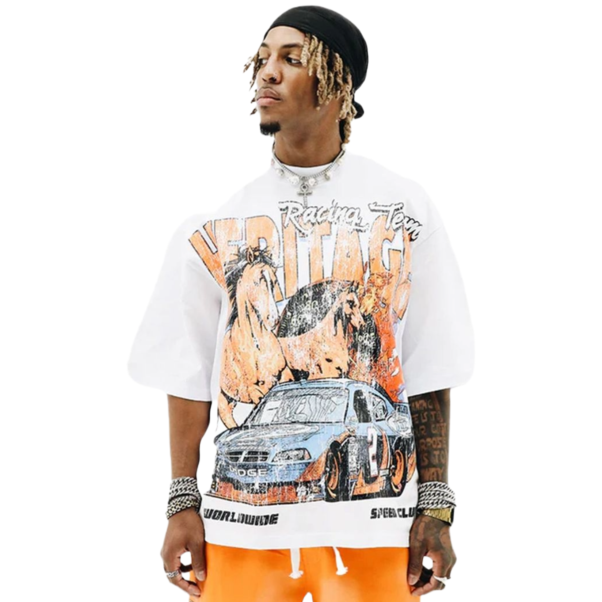 HD 'HERITAGE HORSE RACE' SS TEE (WHT)