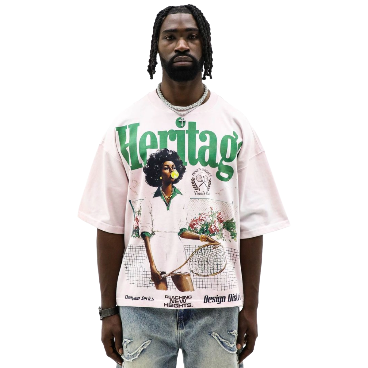 HD 'HERITAGE RACQUET CO' TEE (BLUSH)