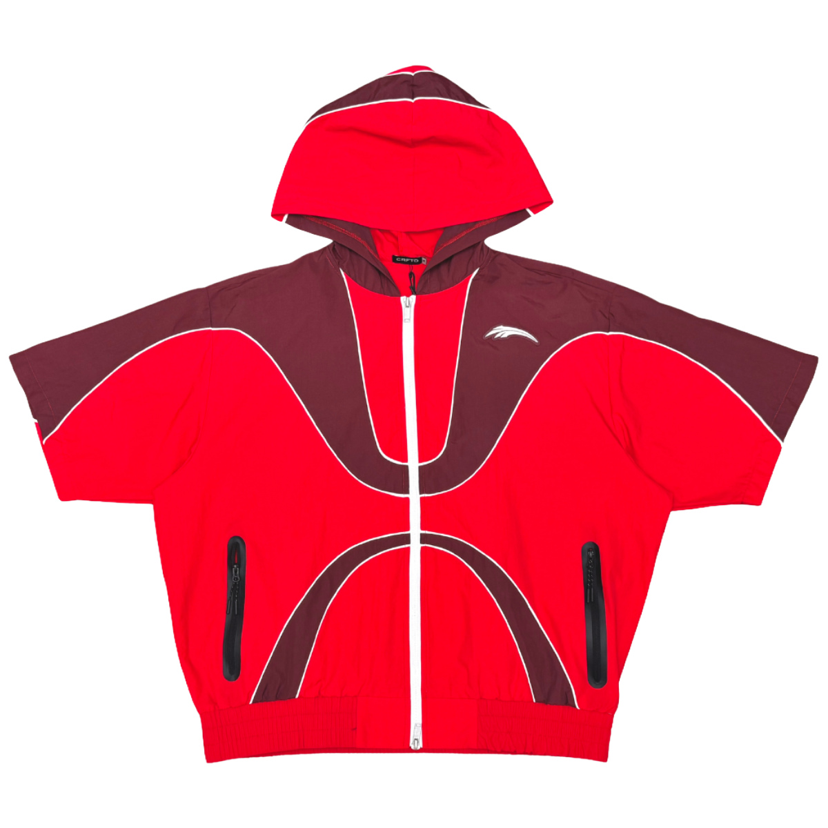 CRAFTED 'FASHION' NYLON SS HOODIE (RED)