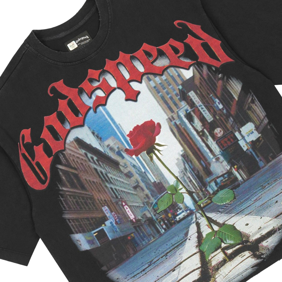 GODSPEED 'CONCRETE ROSE' SS TEE (BLK)