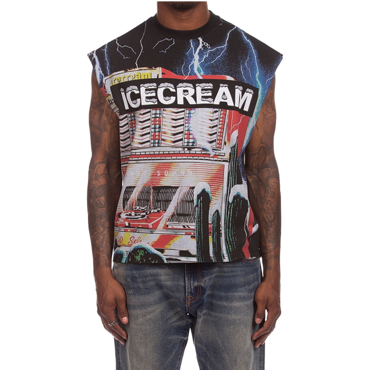 IC 'CHERRY BOMB' SLEEVELESS TANK (BLK)
