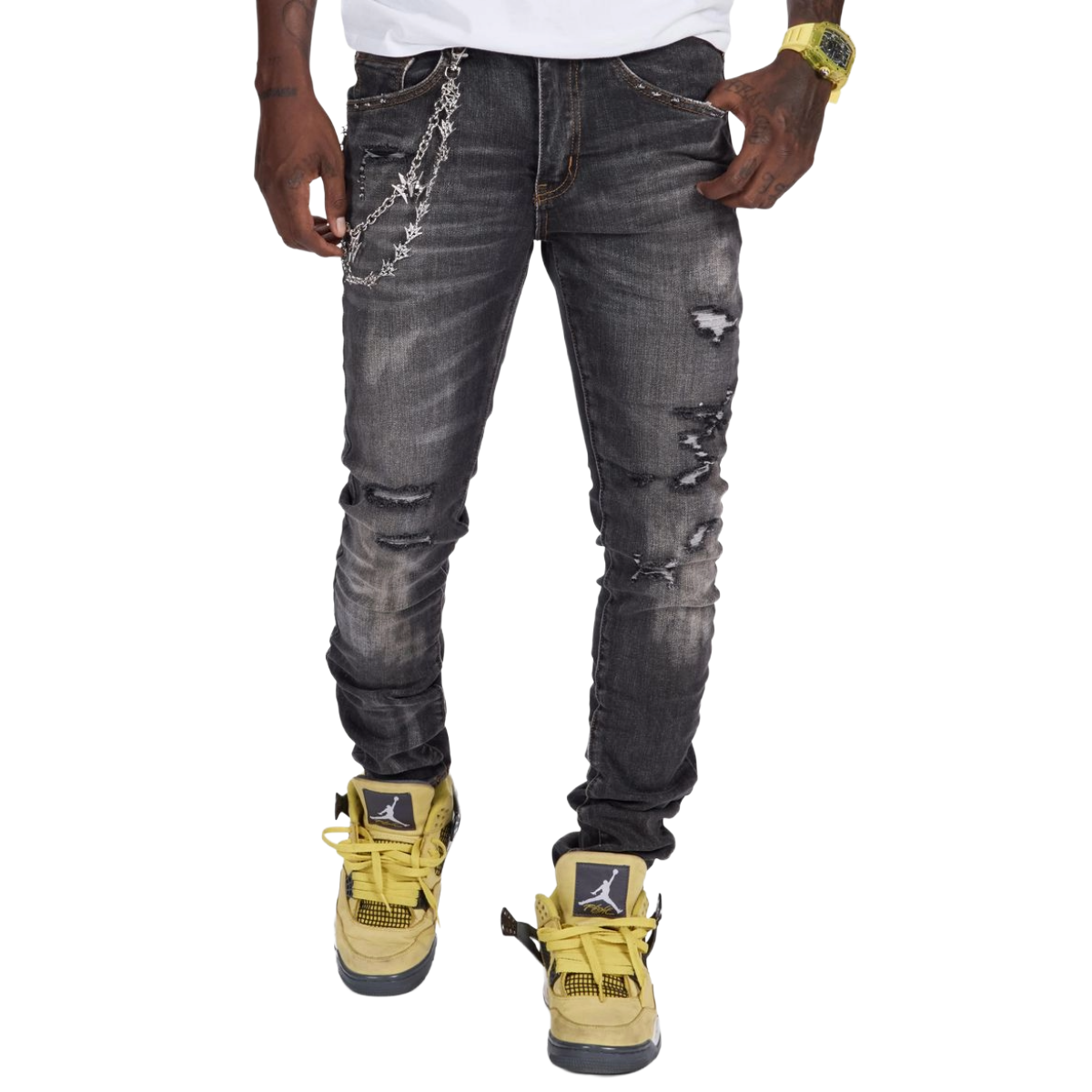 MELEE 'YOSEMITE' CHARCOAL WASH DENIM
