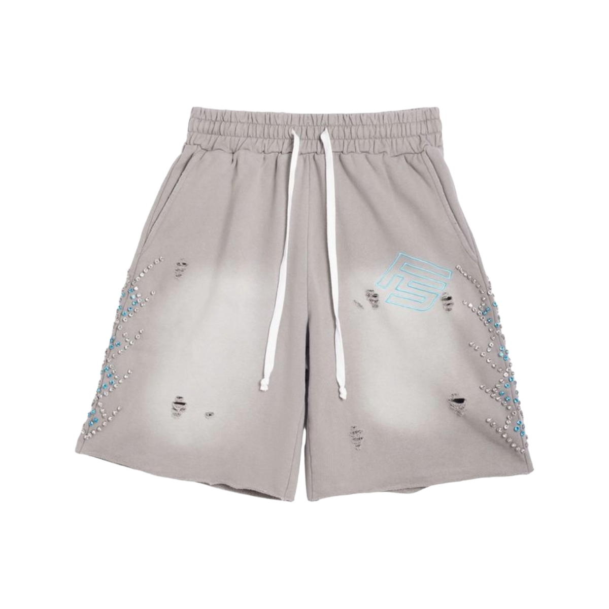 FS RHINESTONE TERRY SHORT (GREY)