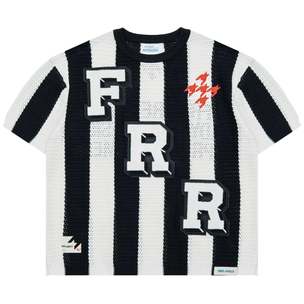 FR CROCHET KNIT SS JERSEY (STRPD)