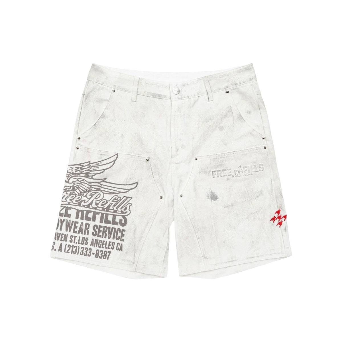FR 'SERVICE GRUNGE' DENIM SHORTS (OFF-WHT)