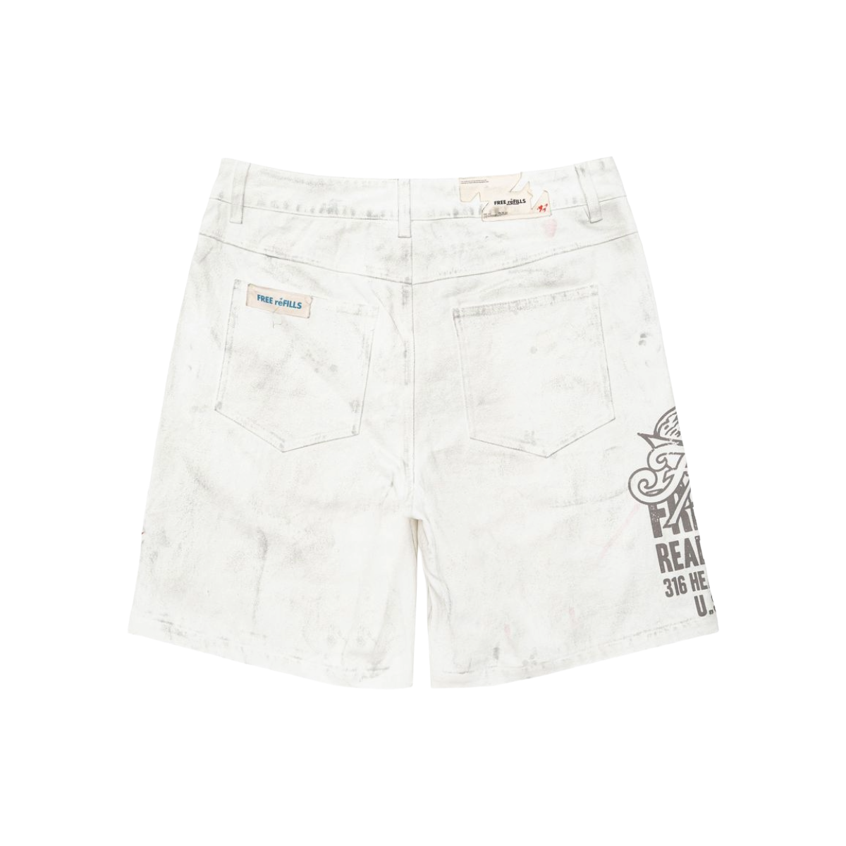 FR 'SERVICE GRUNGE' DENIM SHORTS (OFF-WHT)