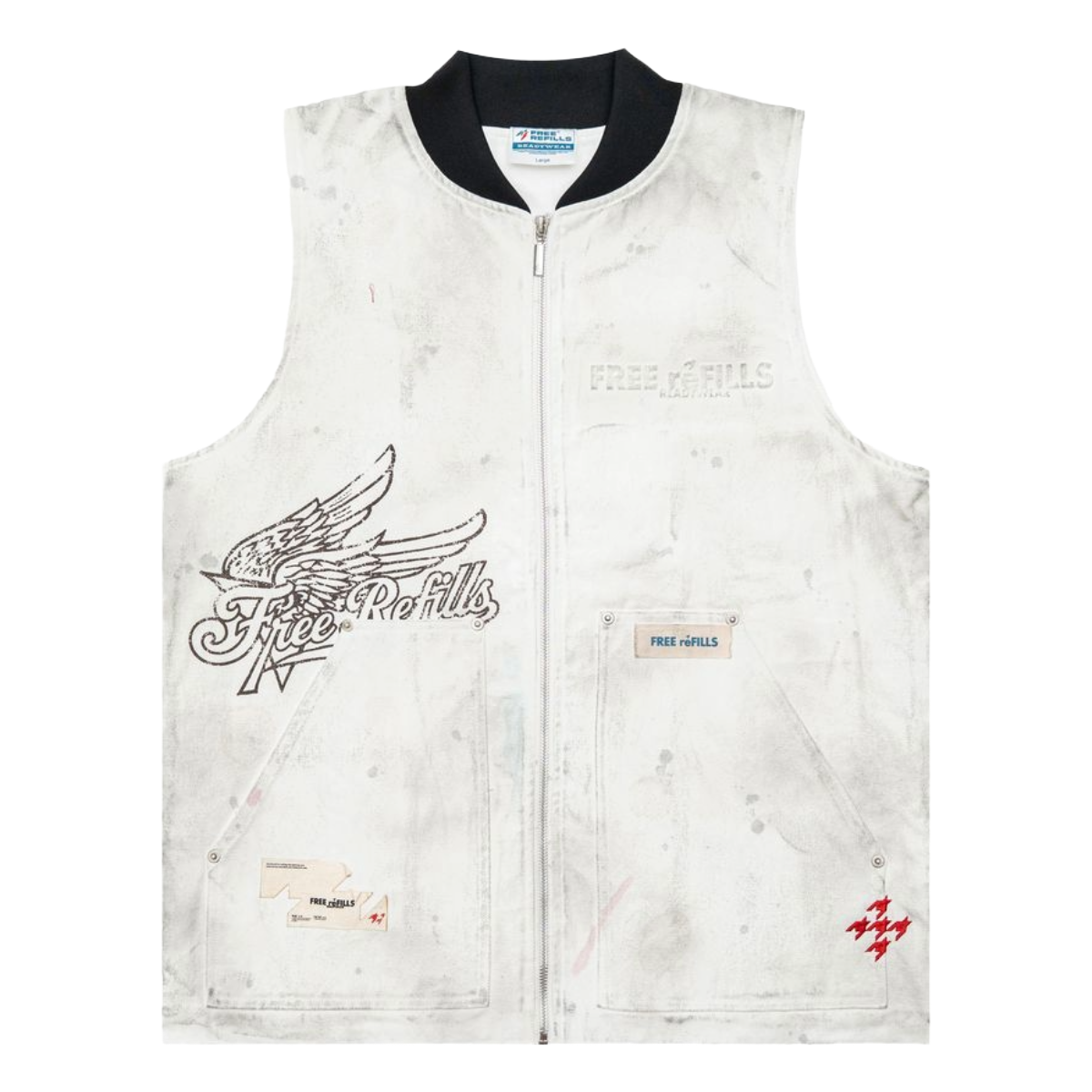 FR 'SERVICE GRUNGE' ZIP-UP VEST (OFF-WHT)