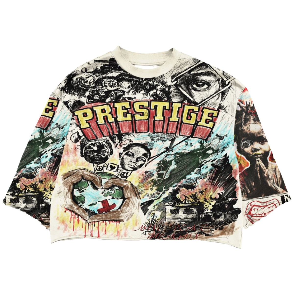 PRESTIGE 'SILENT PRAYERS' SS OVERSIZED TEE (MLTI)