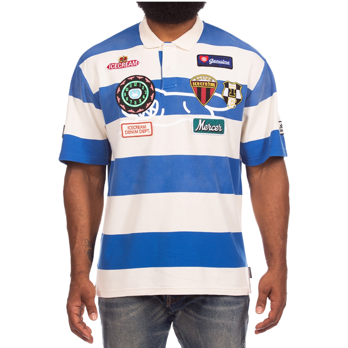 IC 'TAMARIND' SS POLO (WHT/BLUE)