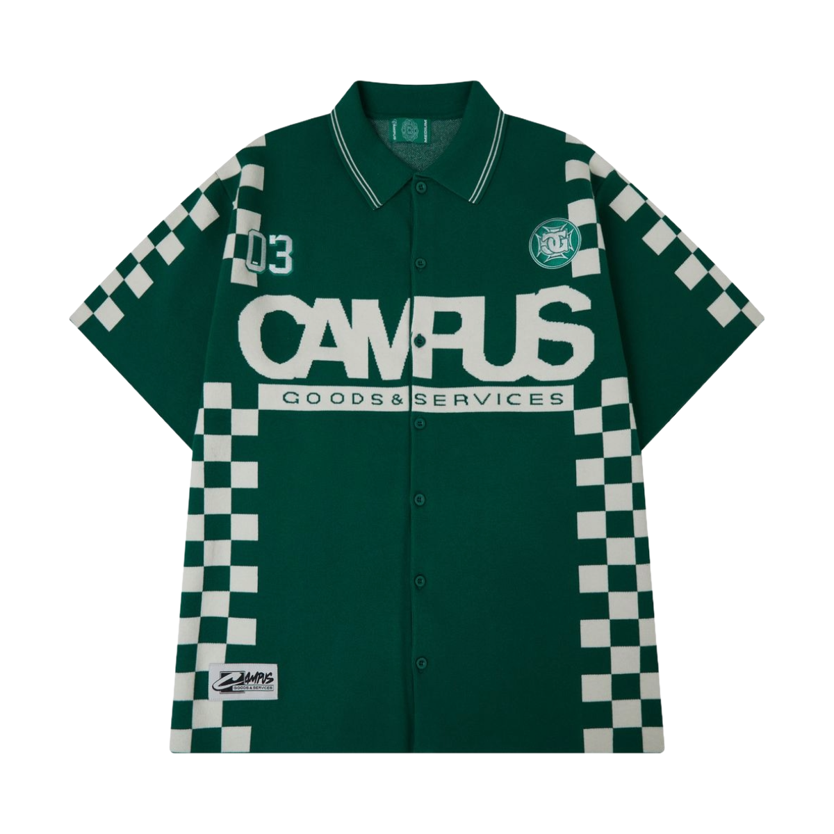 CAMPUS CHECKERED JACQUARED SHIRT (GRN)
