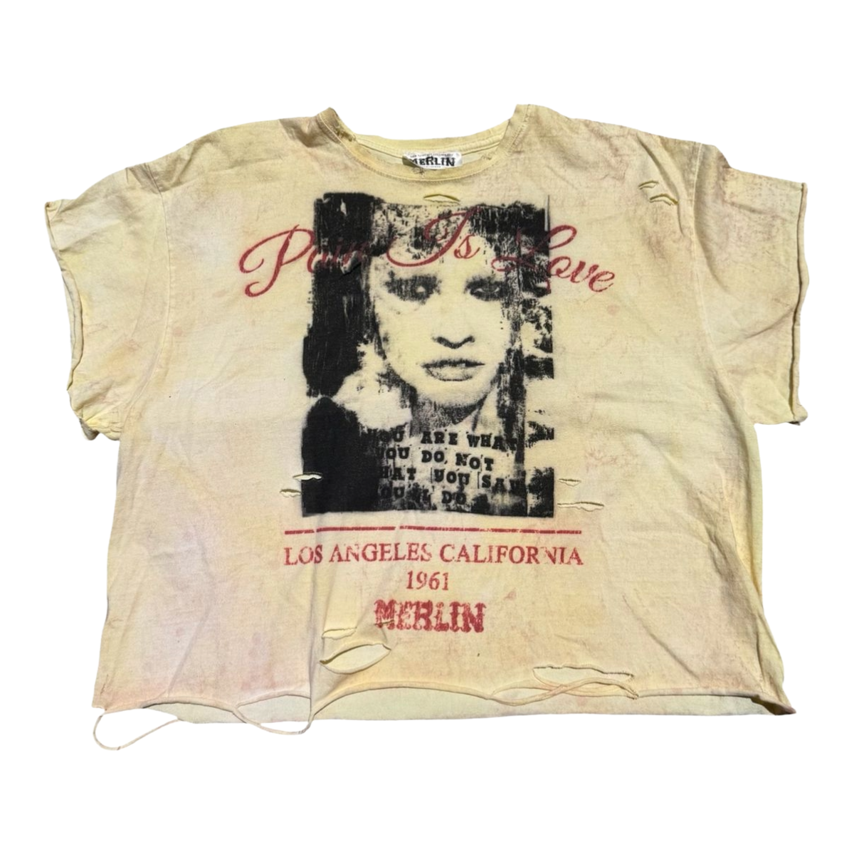 MERLIN 'PAIN IS LOVE' SS TEE (YLW)