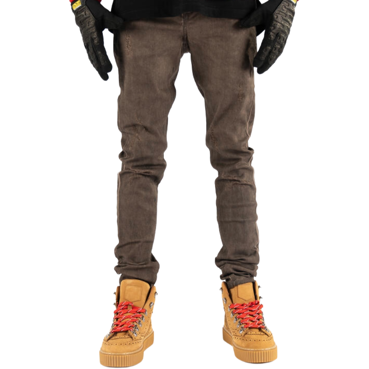 HEAVY 'LATTE' DENIM (BRWN WSH)