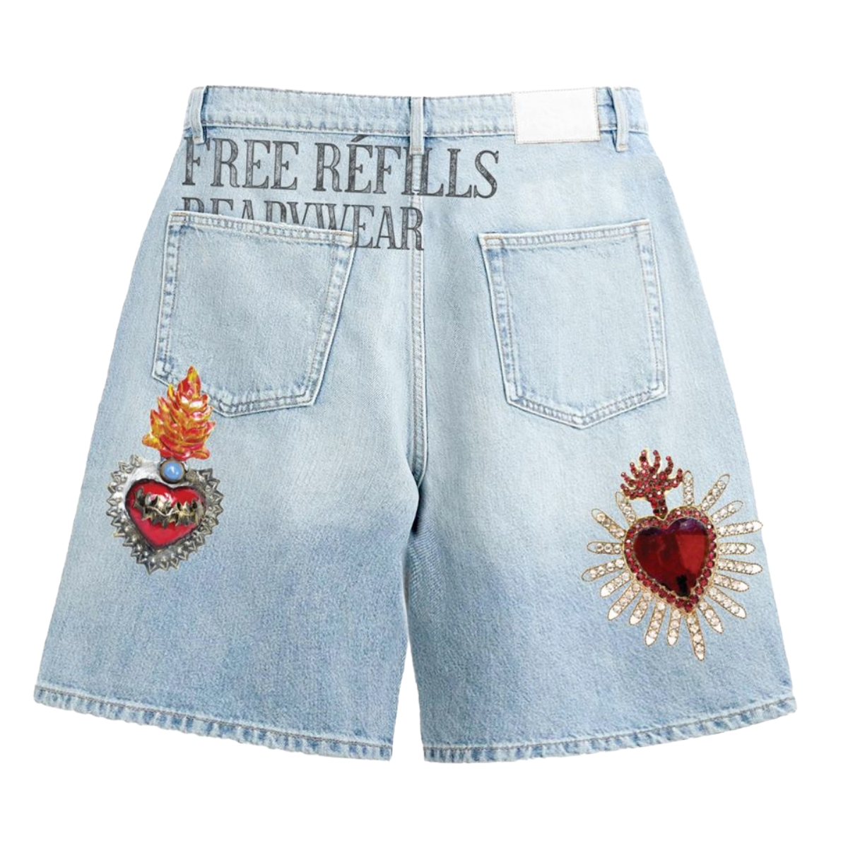 FR 'ADORN' PATCHWORK DENIM SHORTS (BLUE)