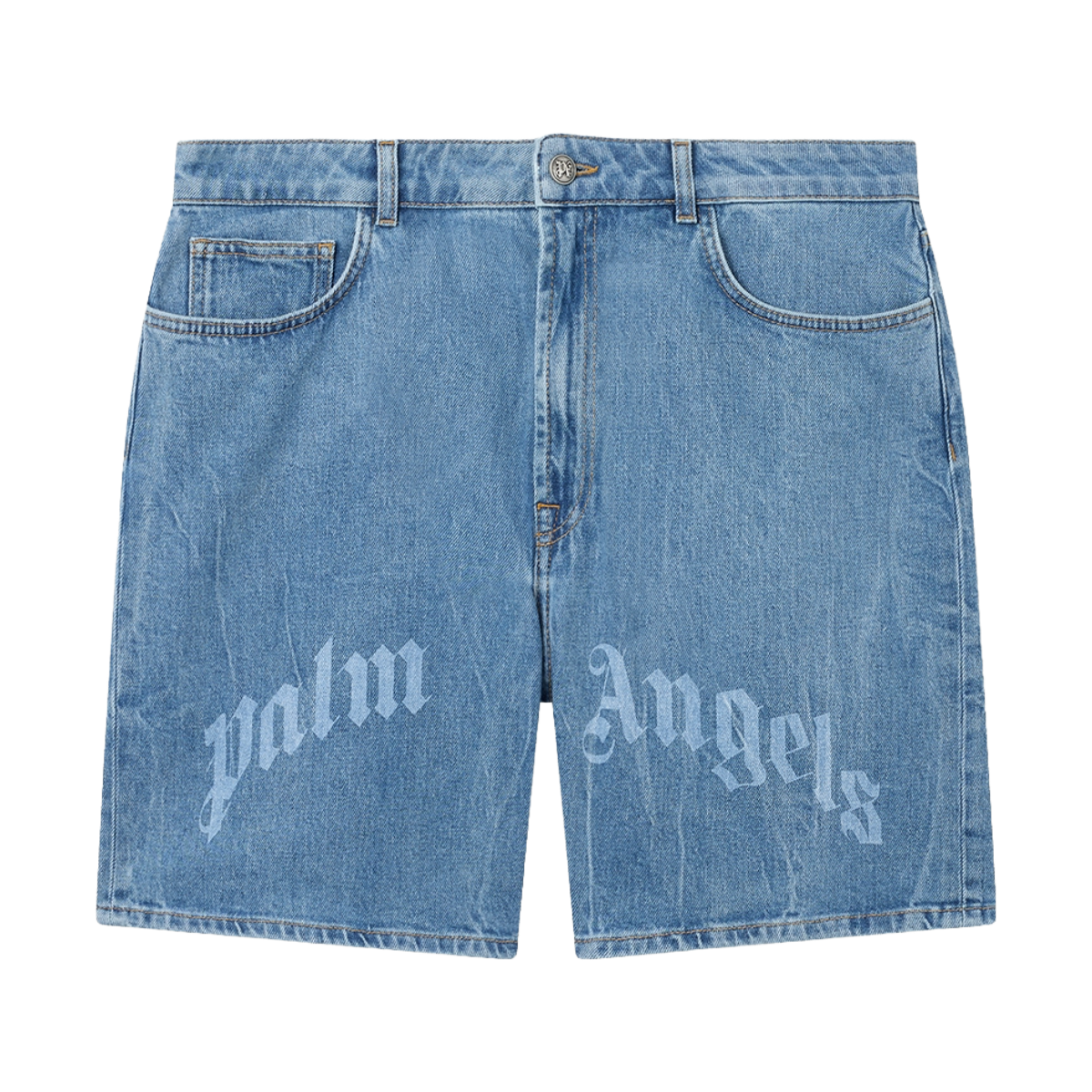 PA SPLITTED CURVE LOGO DENIM SHORTS (BLUE)