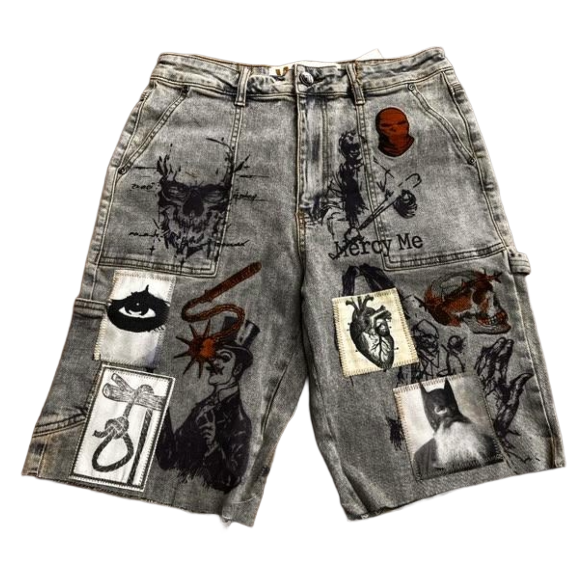 WAIMEA PATCHWORK DENIM SHORTS (VTG WSH)