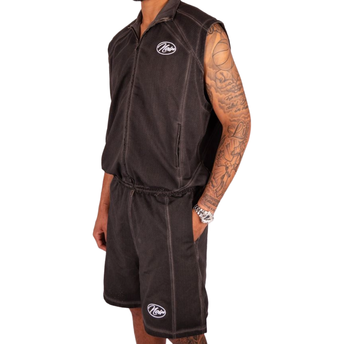 NOIR 'SIGNATURE' SLEEVELESS MESH SHIRT