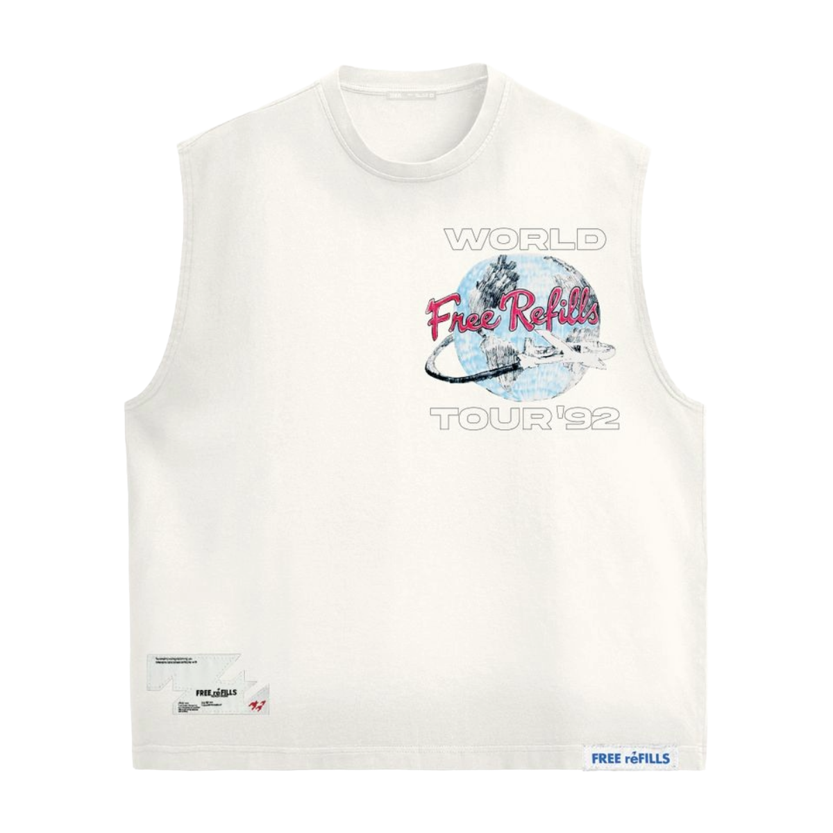 FR 'WORLD' SLEEVELESS TEE (OFF WHT)