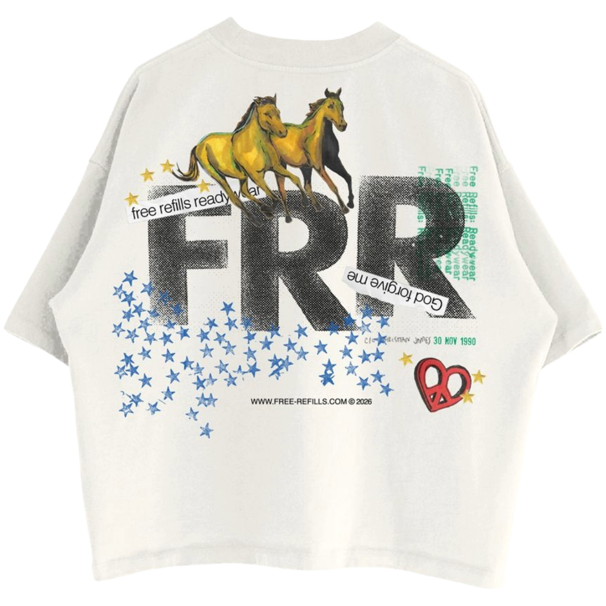 FR 'COLLAGE' SS TEE (OFF WHT)