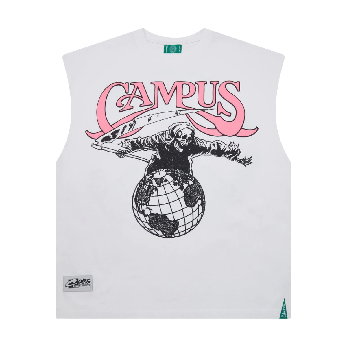 CAMPUS 'REAPER' SLEEVELESS TEE (WHT)