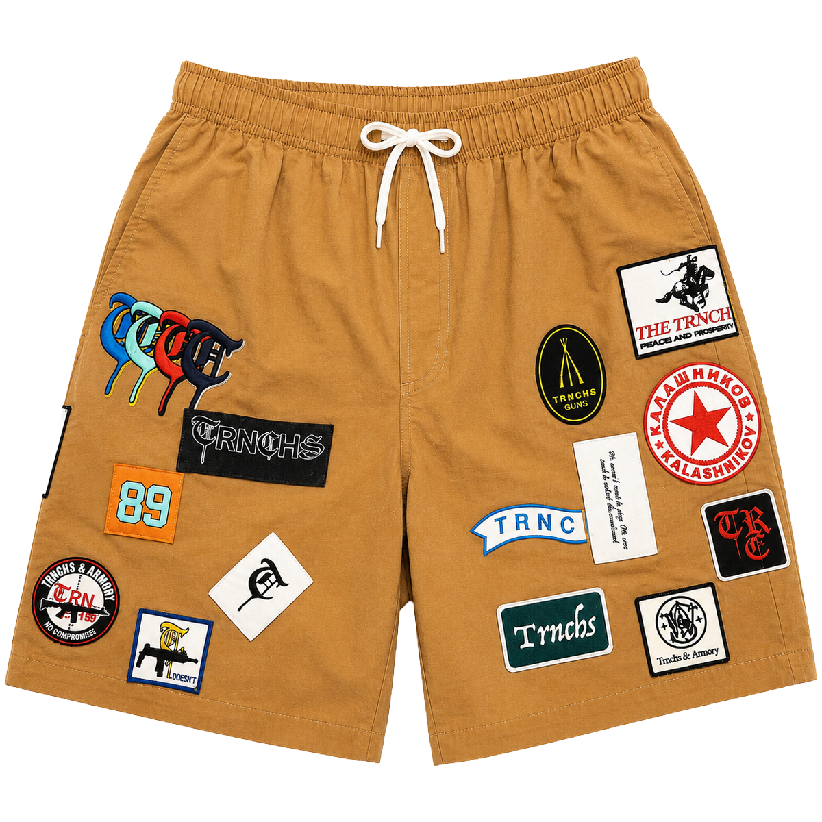 TRNCHS 'COLLECTION' PATCH SHORTS (KHAKI)