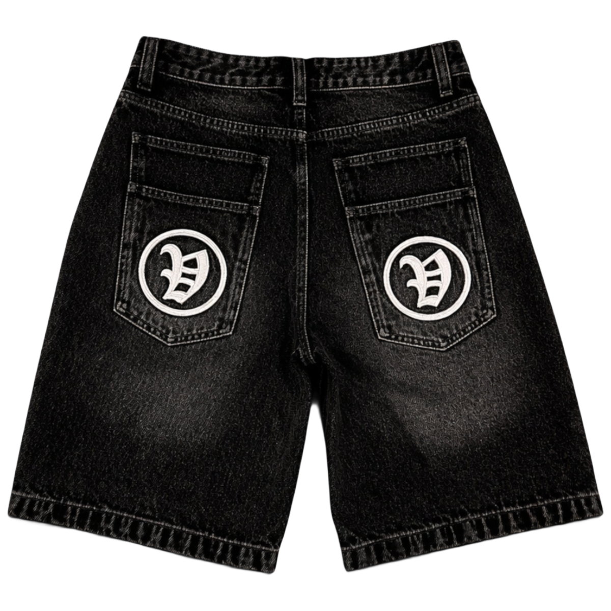 VTILTED 'FORMULA' DENIM SHORTS (BLK)