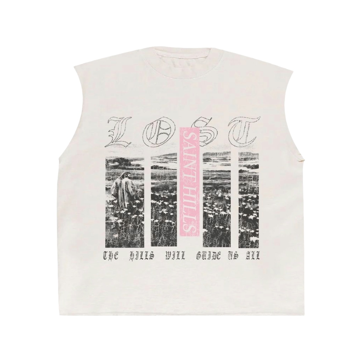 SH 'LOST' SLEEVELESS TEE (WHT)