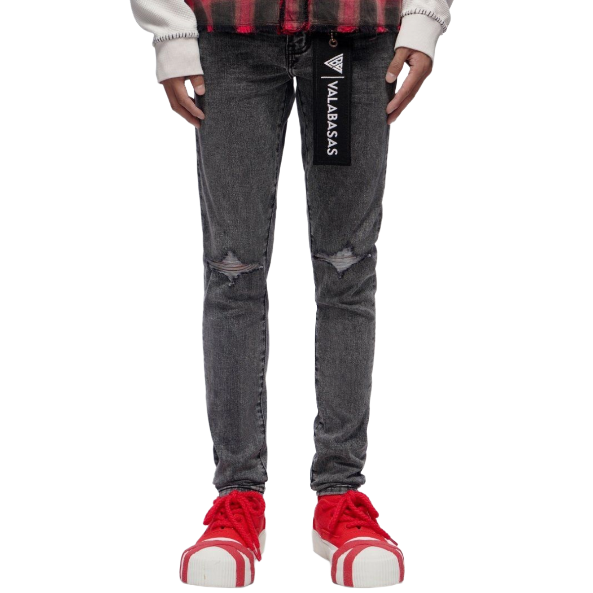 VALABASAS MR.CLEAN GREY SKINNY JEANS