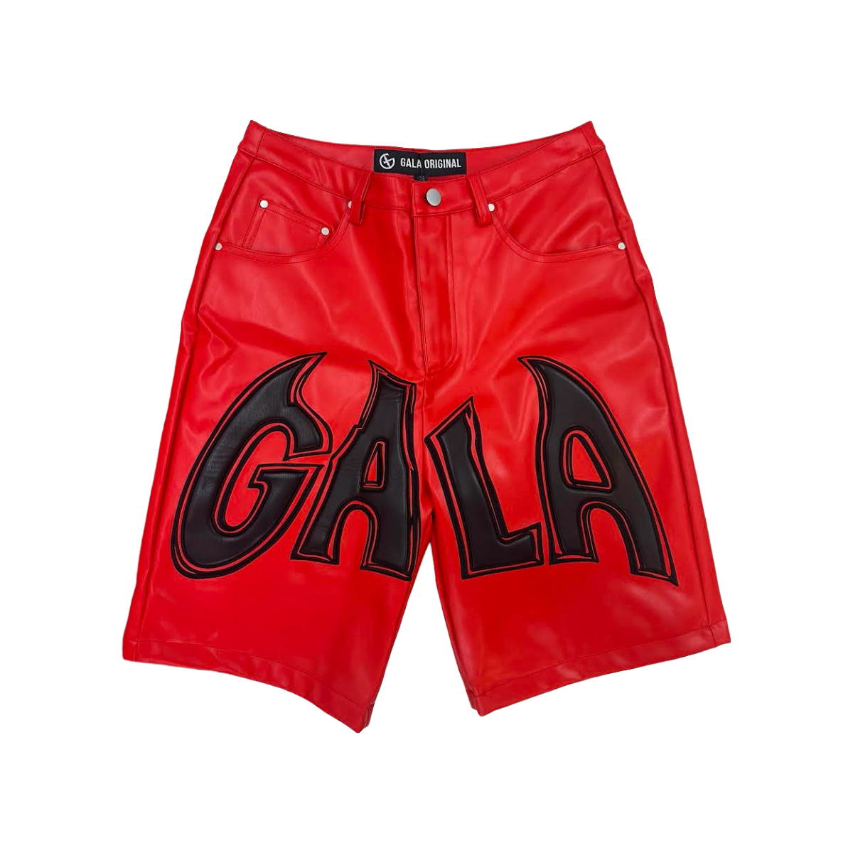 GALA RED LEATHER SHORTS (RED)